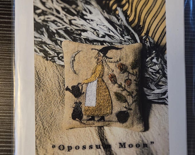 Notforgotten Farm Opossum Moon Folk Embroidery Pattern. Estate Sale Preowned Good Condition.