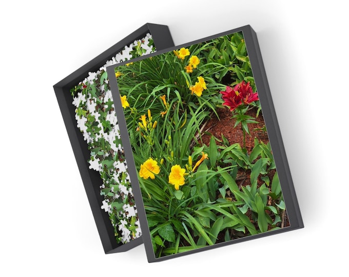 Yellow and Red Daylilies Puzzle 96-1000-Piece | Floral Garden Jigsaw