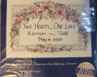 Dimensions Creative Accents Love Wedding Record Counted Cross Stitch Kit. FREE SHIPPING. Good Condition.