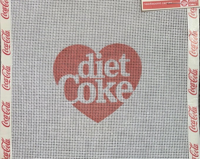 Diet *Soda* Heart Needlepoint Canvas. New Condition. Free Shipping.