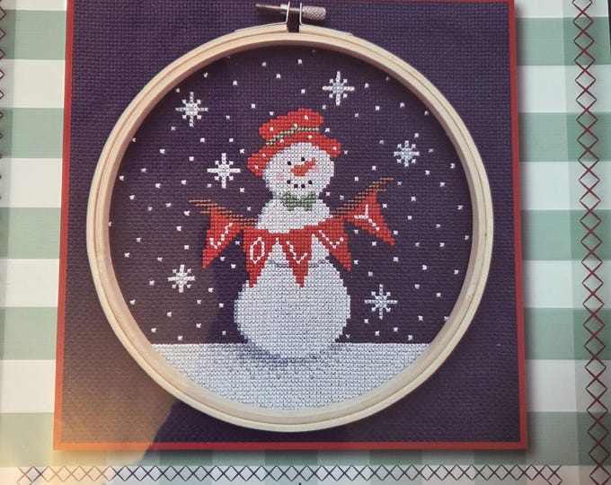 Happy Cat Stitchery Jolly Snowman Cross Stitch Pattern. FREE SHIPPING. Good Condition