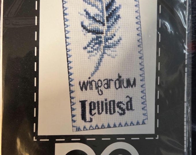 Wingardium Leviosa Harry Potter Bookmark Counted Cross Stitch Kit. FREE SHIPPING.