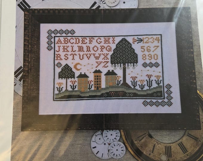 Hello Night Time in Old Town Cross Stitch Pattern. FREE SHIPPING. Used Condition