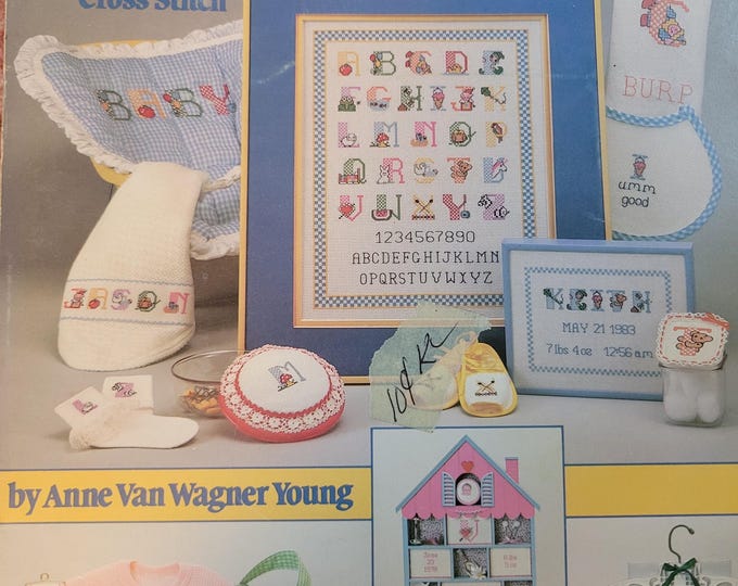 Leisure Arts Baby Alphabet Cross Stitch Pattern. Free SHIPPING. Older Used Condition.