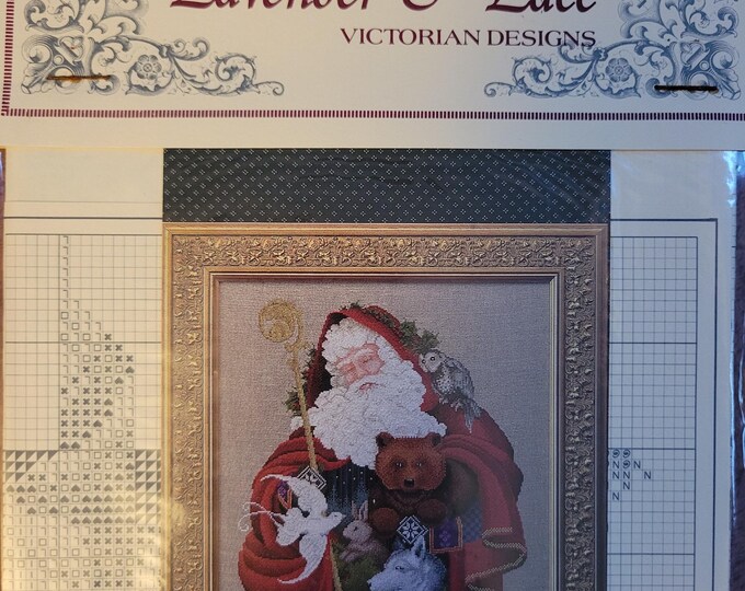 Lavender & Lace Santa of the Forest Cross Stitch Pattern. Preowned Good Condition. Free Shipping.