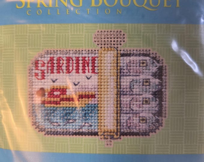 Mill Hill Spring Bouquet Sardines Counted Cross Stitch Kit. FREE SHIPPING. New Condition.