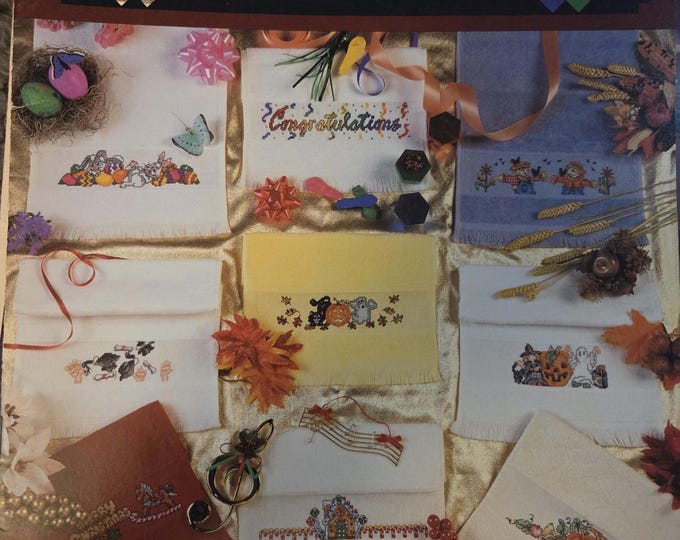 Great Big Graphs Special Occasion Towels Cross Stitch Pattern. FREE SHIPPING. Used Condition