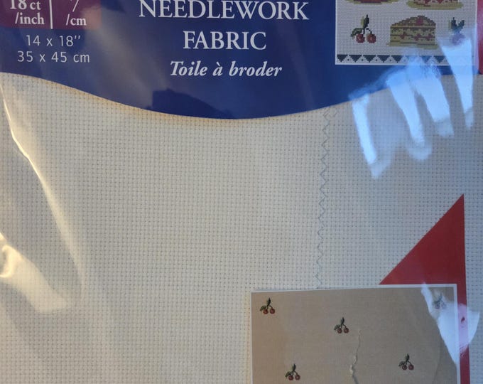 18ct 14"x18" DMC Ecru Aida.Repackaged. FREE SHIPPING.