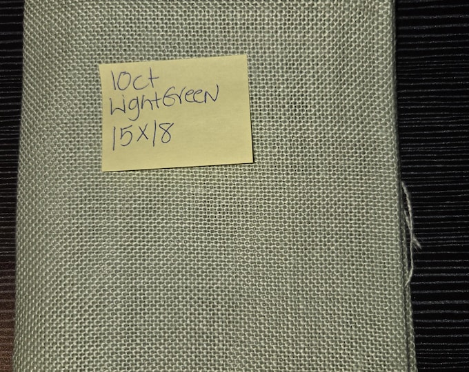 Aida Cloth 10ct 15"x18" Light Green. FREE SHIPPING.