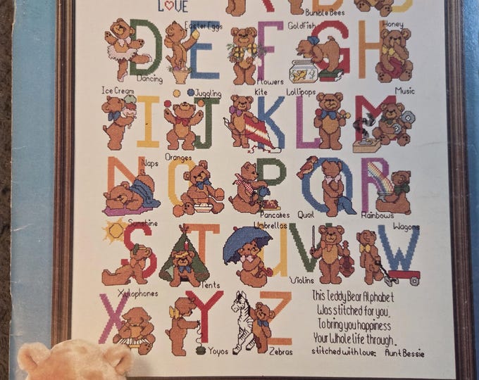 Kount on Kappie Alphabears Cross Stitch Pattern. FREE SHIPPING. Used Condition.