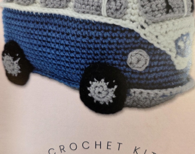 Retro Van Blue Crochet Kit. New Condition. FREE SHIPPING.
