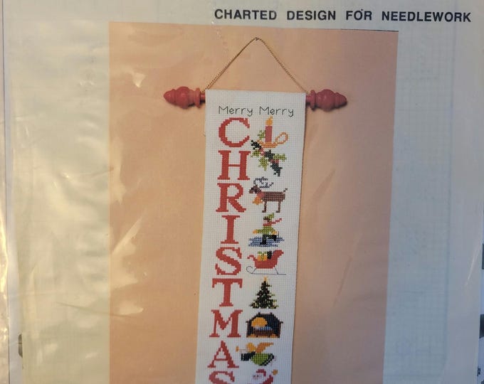 Creative Moments Christmas Banner Cross Stitch Pattern. FREE SHIPPING.