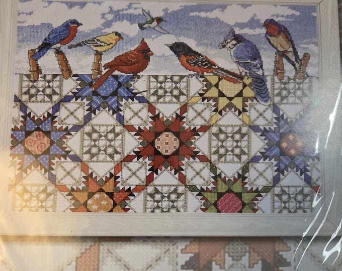 Design Works Feathered Stars Cross Stitch Kit. FREE SHIPPING. Preowned Good Condition.