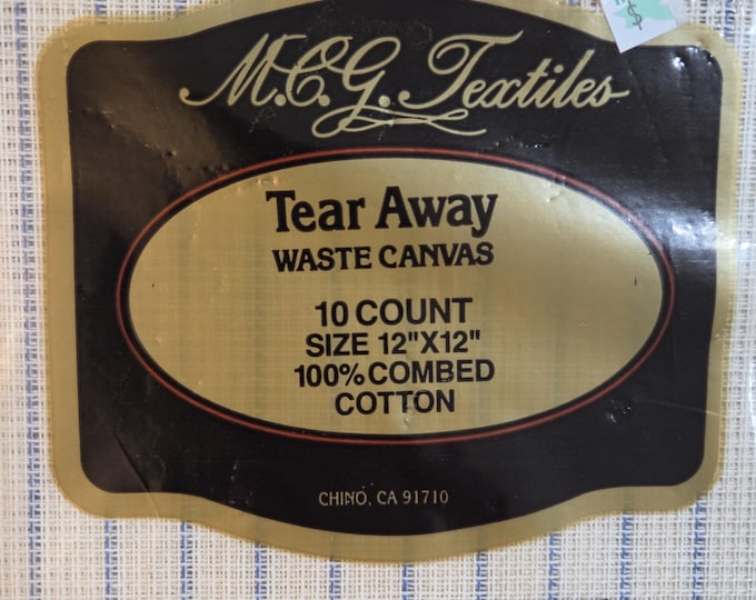 MCG Textiles Tear Away Canvas 10 ct 12x12. FREE SHIPPING. Older Packaging.