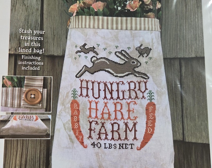Carriage House Samplings Hungry Hare Feed Sack Cross Stitch Pattern. FREE SHIPPING. Good Condition.