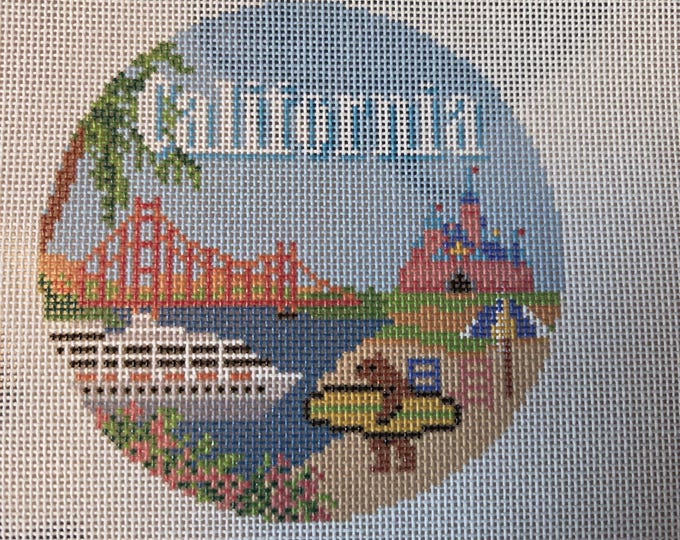 California Needlepoint Canvas. 18 Mesh 5" Round. New Condition. Free Shipping.