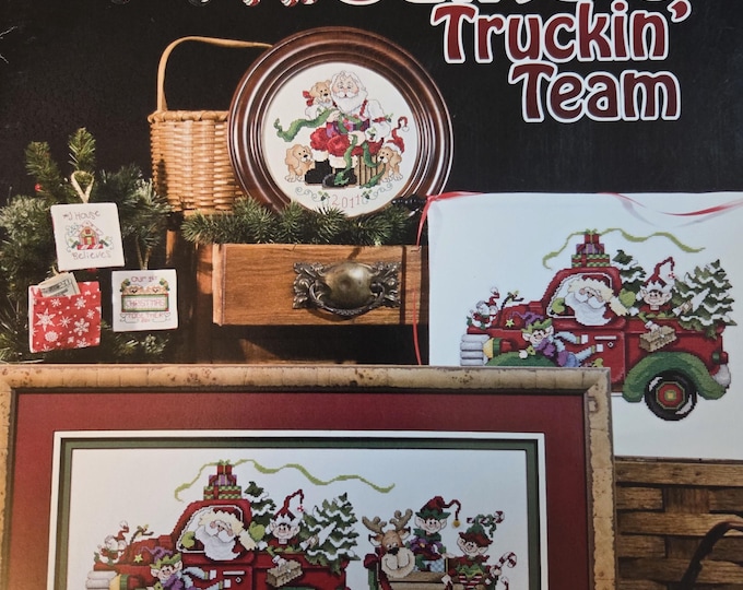 Stoney Creek Santas Truckin Team Cross Stitch Pattern. FREE SHIPPING. Used Condition.