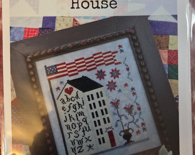 Annie Beez American Sampler House Cross Stitch Pattern. FREE SHIPPING. Good Condition