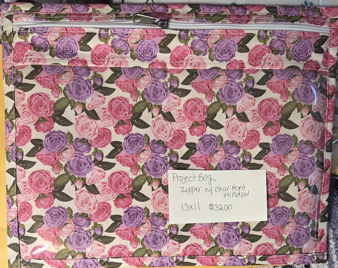 13x11 Roses Project Bag. Preowned Purchased But Not Used. New Condition. Free Shipping.