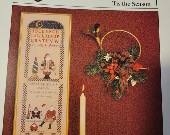 Vintage HeartStrings Tis The Season Cross Stitch Pattern Book. Free SHIPPING.