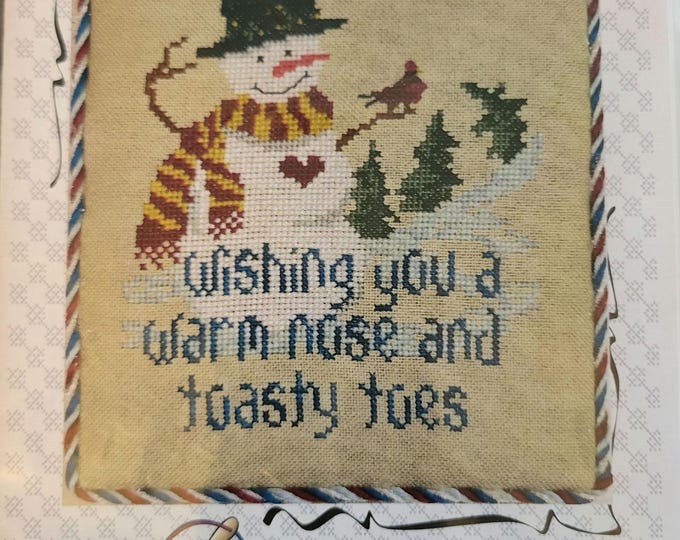 Stitchworks Snowman Wishes Cross Stitch Pattern. FREE SHIPPING. Good Condition