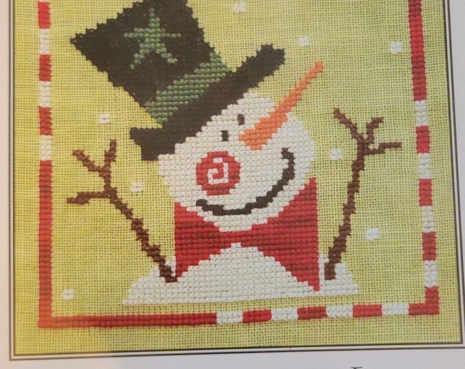 Artful Offerings Sprightly Snowman Cross Stitch Pattern. FREE SHIPPING. Good Condition