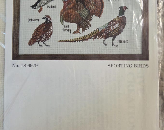 Herschners Sporting Birds Counted Cross Stitch Kit. FREE SHIPPING. Preowned Condition.