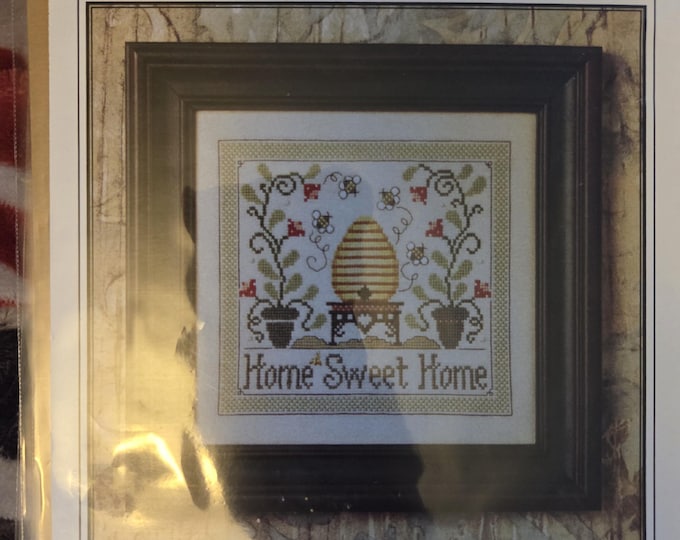 Bee Cottage Home Sweet Home Cross Stitch Pattern with embellishments. FREE SHIPPING. Good Condition.