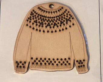 Katrinkles Stitchable Sweater  Ornament Embroidery Kit. FREE SHIPPING. New Condition.