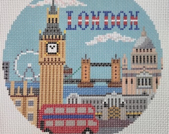 London Needlepoint Canvas. 18 Mesh 5" Round. New Condition. Free Shipping.
