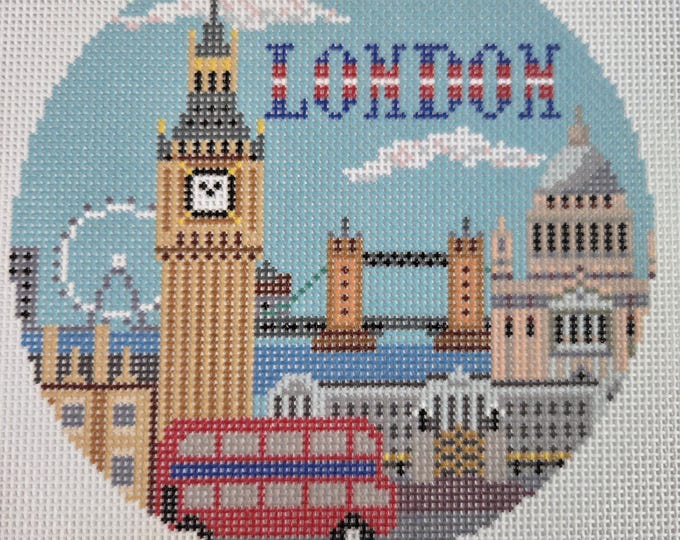 London Needlepoint Canvas. 18 Mesh 5" Round. New Condition. Free Shipping.