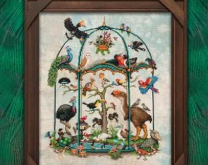 Lola Crow Extraordinary Birds Cross Stitch Pattern. 181wx226h. New.  Free Shipping.