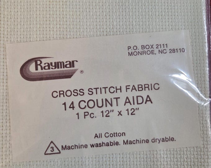 Raymar Aida Cloth 14 ct 12"x12" ecru. FREE SHIPPING.