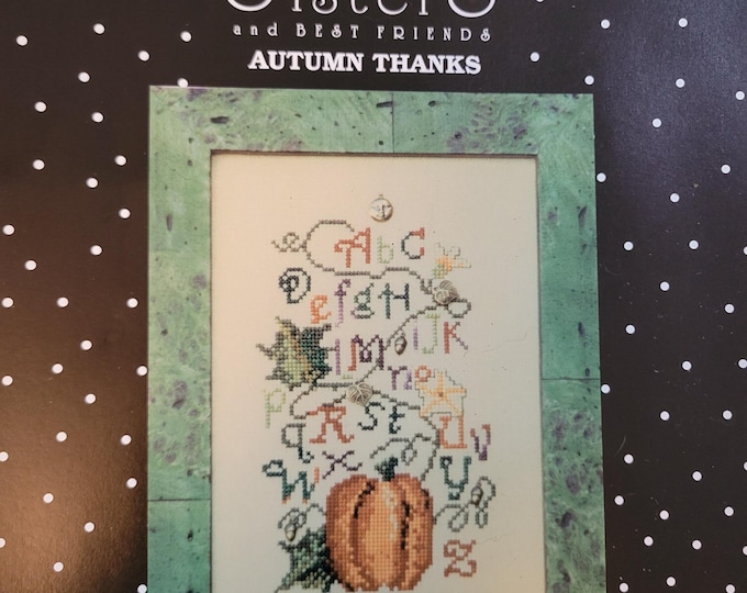 Sisters Autumn Thanks Cross Stitch Pattern. Free Shipping. Good Condition.