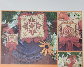 Lindsay Lane Designs Celebration of Fall Pincushion Cross Stitch Pattern. FREE SHIPPING. Good Condition.