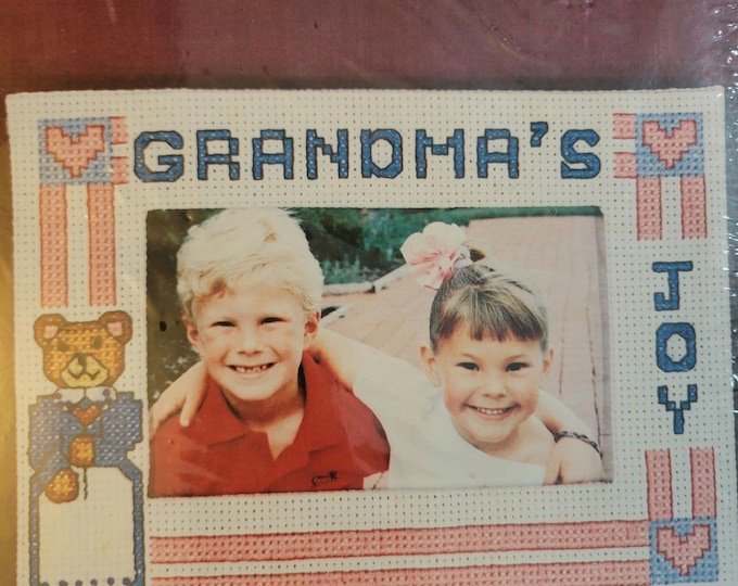Grandmas Joy Picture Frame Cross Stitch Kit. FREE SHIPPING. Good Condition.