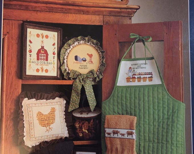 Country Cross Stitch Pattern. Free SHIPPING. Used Condition.