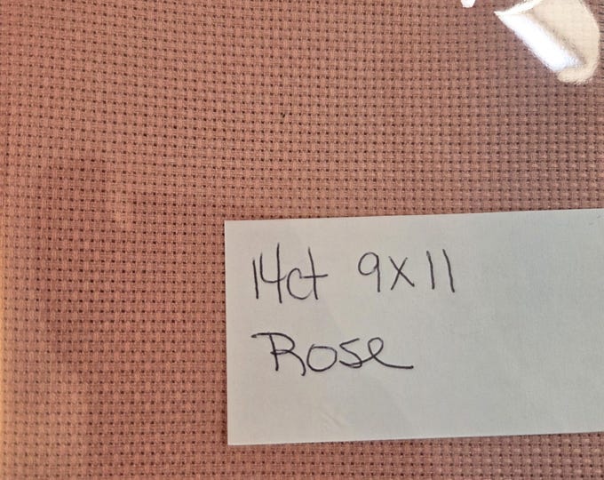 14ct 9"x11" Aida Cloth Rose. Preowned and Repackaged. FREE SHIPPING.