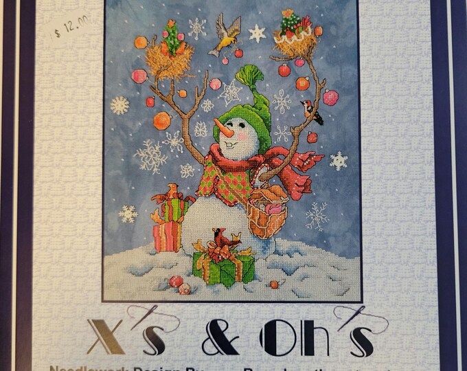 X's and Oh's  Snow Giving Cross Stitch Pattern. FREE SHIPPING. Good Condition