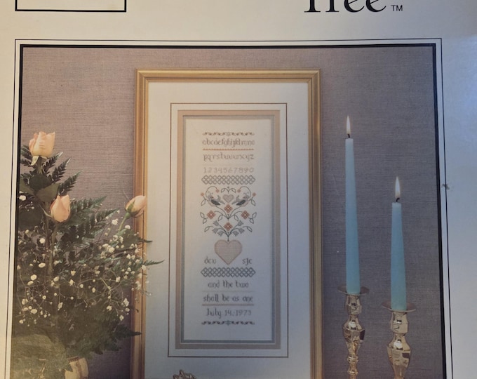 The Sweetheart Tree Wedding Sampler Cross Stitch Pattern. FREE SHIPPING. Used Condition