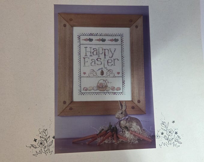Sue Hillis Happy Easter Cross Stitch Pattern. FREE SHIPPING. Used Condition.