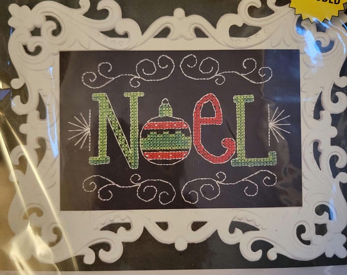 Design Works Noel Cross Stitch Kit Frame Included. FREE SHIPPING. New Condition.
