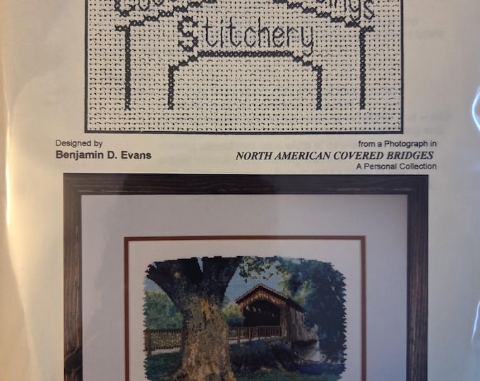 Covered Crossings Stitchery The Ada Covered Bridge Cross Stitch Pattern. FREE SHIPPING. Used Pattern repackaged in a polybag.