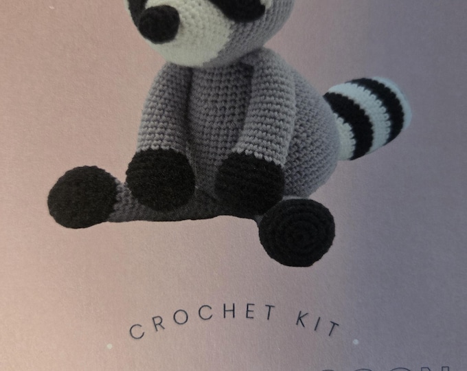 Lyanna Raccoon Hardicraft Crochet Kit. New Condition. FREE SHIPPING.