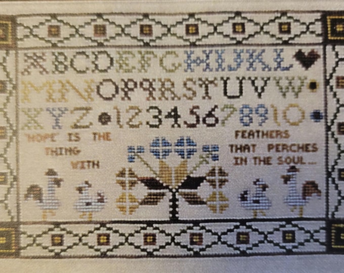 Sunflower Samplings Hope Sampler Cross Stitch Pattern. FREE SHIPPING.