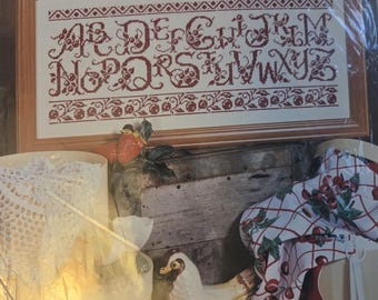 Shabby Chic Cherry ABC Counted Cross Stitch Kit. FREE SHIPPING. Good Condition.