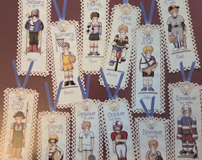 Jeremiah Junction Boy Stuff Bookmarks Cross Stitch Pattern. FREE SHIPPING. Used Condition.