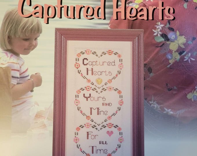 Vintage Something In Common Captured Hearts. Cross Stitch Pattern. Charm Included. FREE SHIPPING.