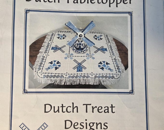 Dutch Treat Designs Dutch Tabletopper Cross Stitch Pattern. Free Shipping. Older Condition.