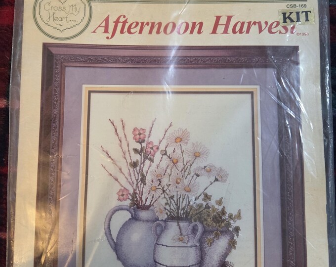 Needleart World Cross My Heart Afternoon Harvest Counted Cross Stitch Kit. FREE SHIPPING. Older Condition.